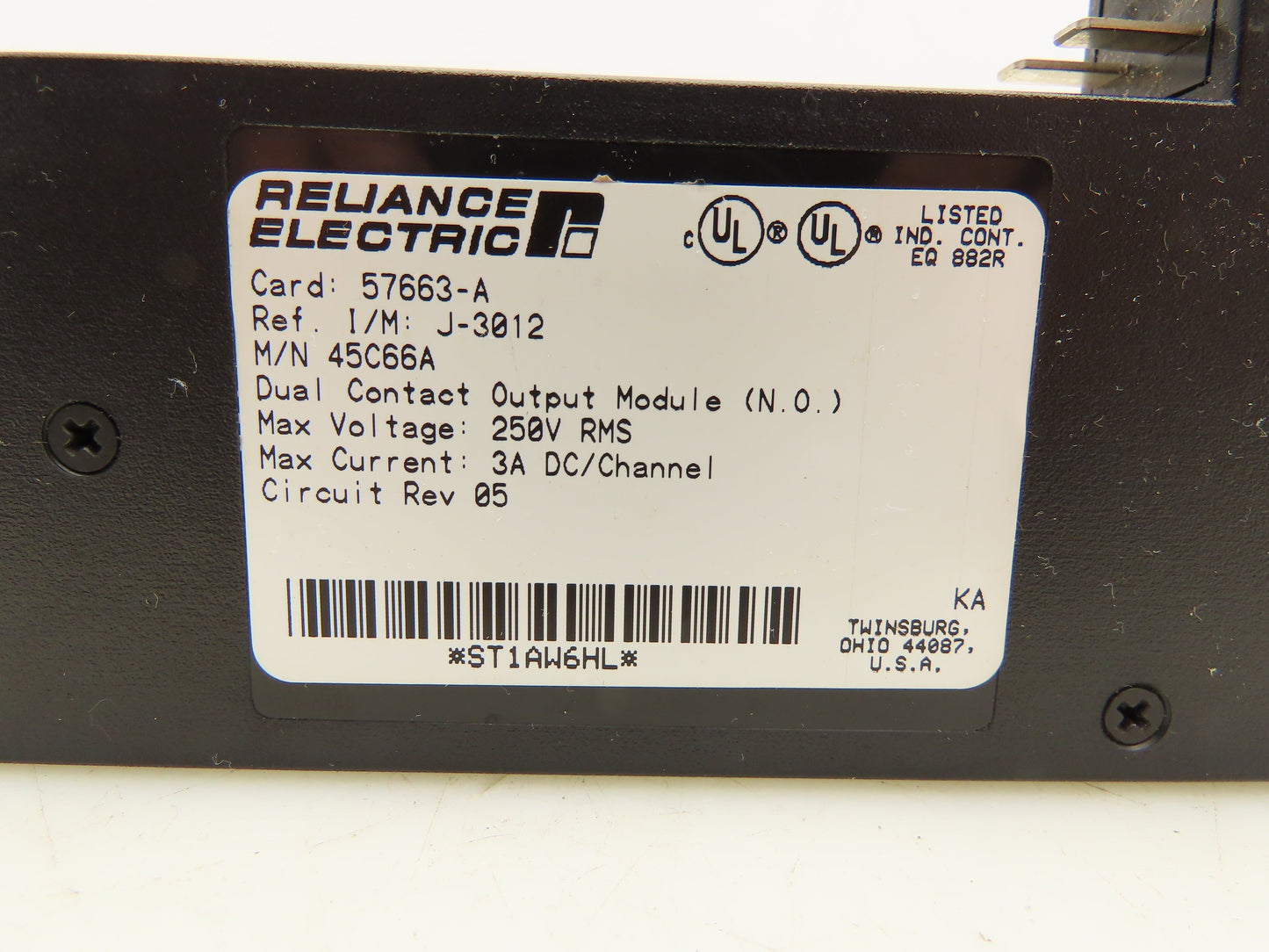 Reliance Electric 45C66A Dual Contact Output Module 250V 3A DC Channel Lot Of 3