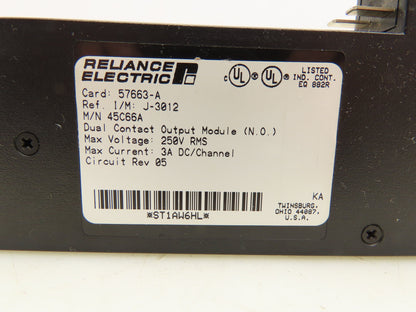 Reliance Electric 45C66A Dual Contact Output Module 250V 3A DC Channel Lot Of 3