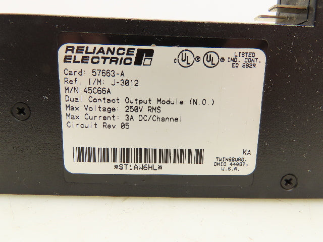 Reliance Electric 45C66A Dual Contact Output Module 250V 3A DC Channel Lot Of 3