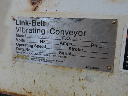 Link-Belt 18"x19' Stainless Vibrating Shaker Feeder Conveyor Food Process