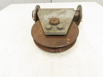 Single Sheave Heavy Steel Snatch Block Wire Rope Pulley 9-3/4" OD