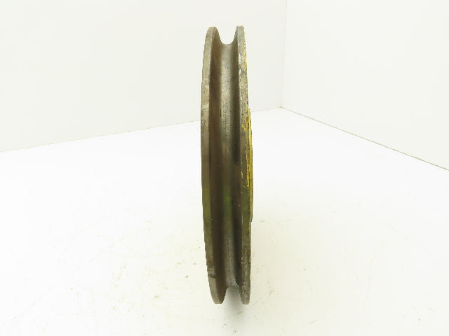 T24656C Yellow Wire Rope Pulley Sheave 9-1/8" OD Cast Iron Snatch Block