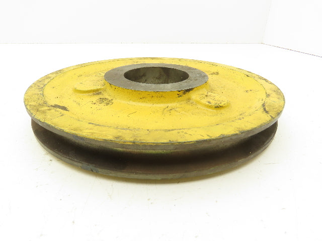 T24656C Yellow Wire Rope Pulley Sheave 9-1/8" OD Cast Iron Snatch Block