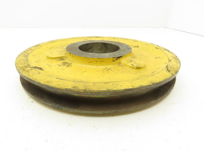 T24656C Yellow Wire Rope Pulley Sheave 9-1/8" OD Cast Iron Snatch Block