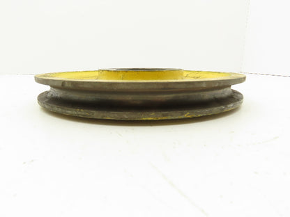 T24656C Yellow Wire Rope Pulley Sheave 9-1/8" OD Cast Iron Snatch Block