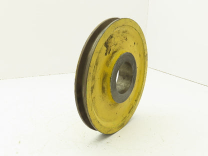 T24656C Yellow Wire Rope Pulley Sheave 9-1/8" OD Cast Iron Snatch Block