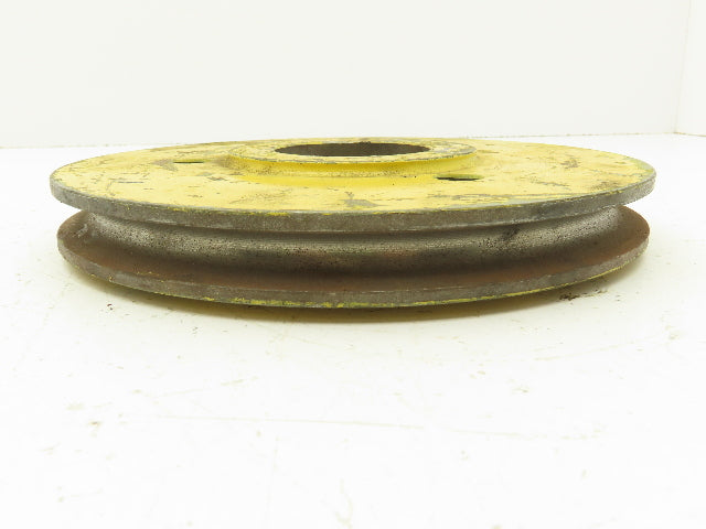 T24656C Yellow Wire Rope Pulley Sheave 9-1/8" OD Cast Iron Snatch Block