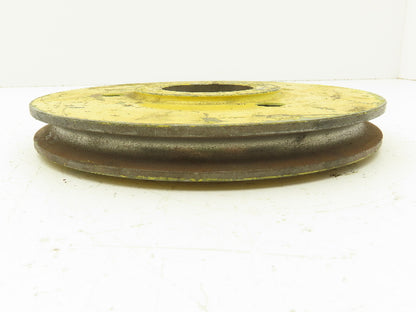 T24656C Yellow Wire Rope Pulley Sheave 9-1/8" OD Cast Iron Snatch Block