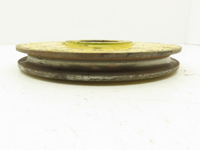 T24656C Yellow Wire Rope Pulley Sheave 9-1/8" OD Cast Iron Snatch Block