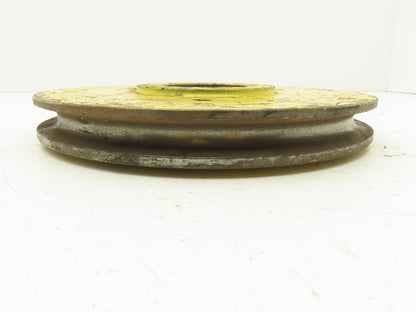 T24656C Yellow Wire Rope Pulley Sheave 9-1/8" OD Cast Iron Snatch Block
