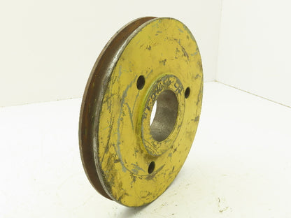 T24656C Yellow Wire Rope Pulley Sheave 9-1/8" OD Cast Iron Snatch Block