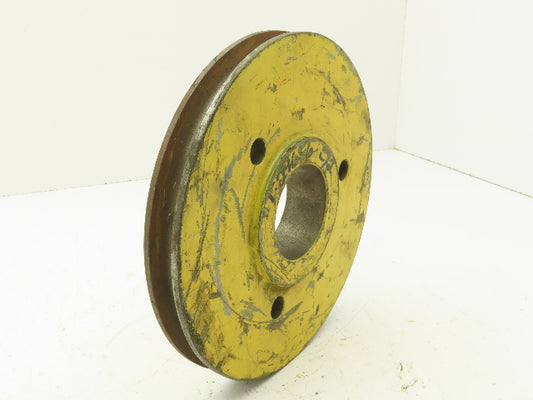 T24656C Yellow Wire Rope Pulley Sheave 9-1/8" OD Cast Iron Snatch Block