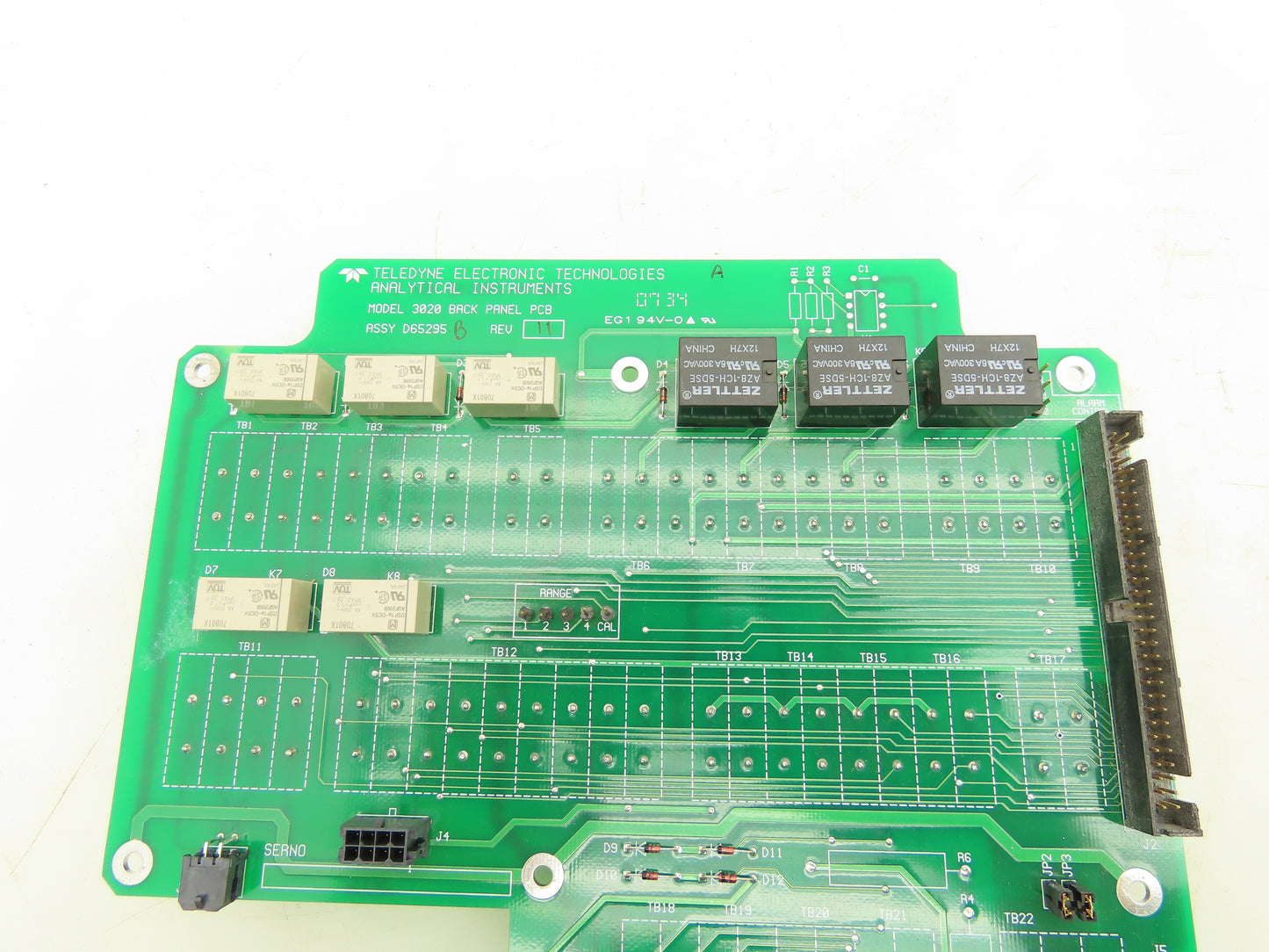 Teledyne Electronic D65295B PCB Back Panel Assembly