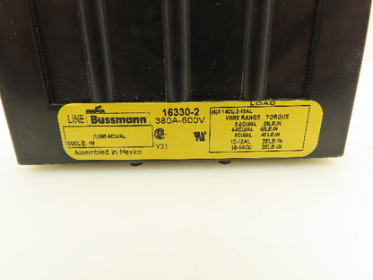 Bussmann 16330-2 Power Distribution Block 600VAC 380A 2 Pole