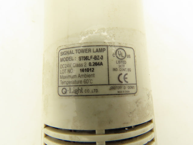 Q Light ST56LF-BZ-3 Light Tower Stack Red Amber Green 24VDC LED