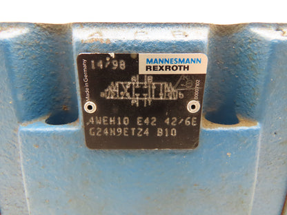 Rexroth 4WEH10 E42 42/6EG24N9ETZ4 B10 Directional Control Valve 4/3 NG10