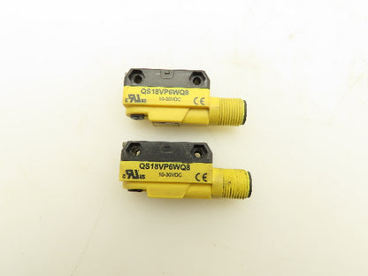 Banner QS18VP6WQ8 Photoelectric Sensor Switch Proximity Type 10-30VDC Lot of 2