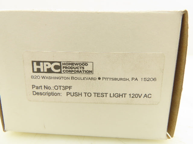 Westinghouse OT3PF Push-To-Test Light 120V 30mm HPC-1 Contacts  Lot of 2