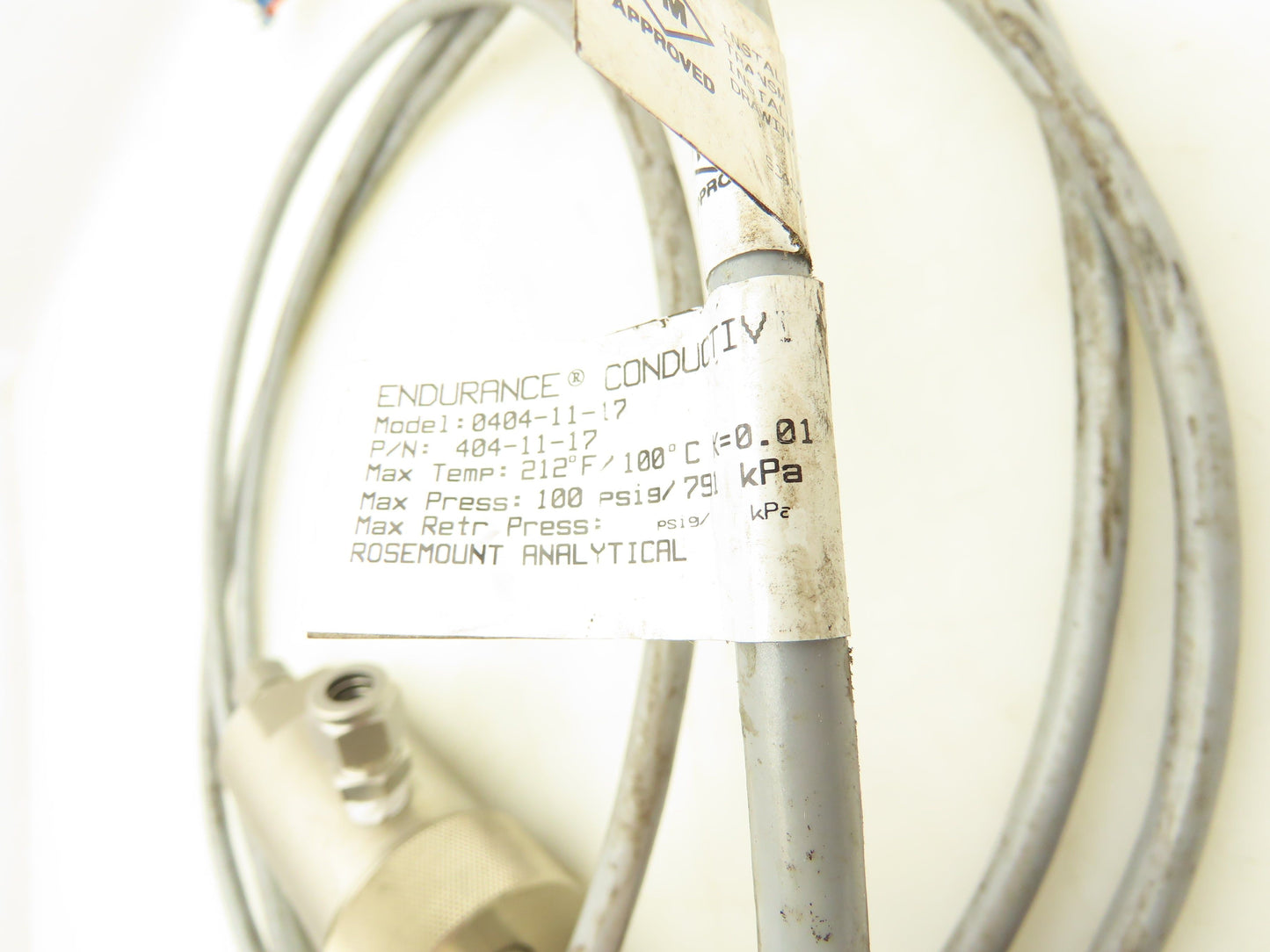 Rosemount 404-11-17 Endurance Contacting Conductivity Sensor 100 psi