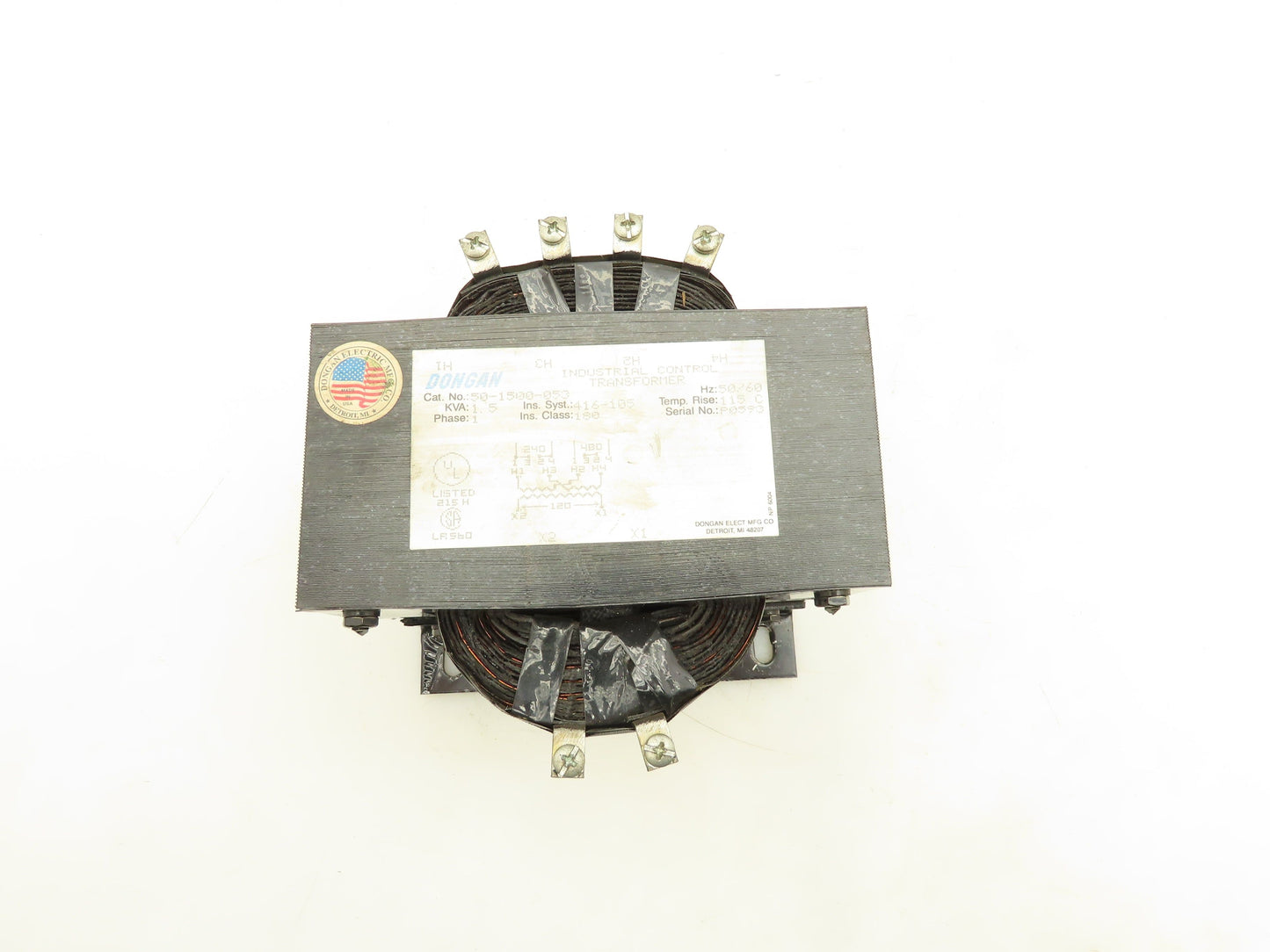 Dongan 50-1500-053 Industrial Control Transformer 1.5KVA 1PH 240-480VAC 120VAC