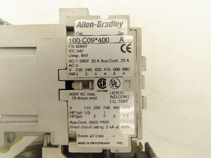 Allen Bradley 193-EB1DB Contactor Overload Relay 120V Coil 600V Lot of 2