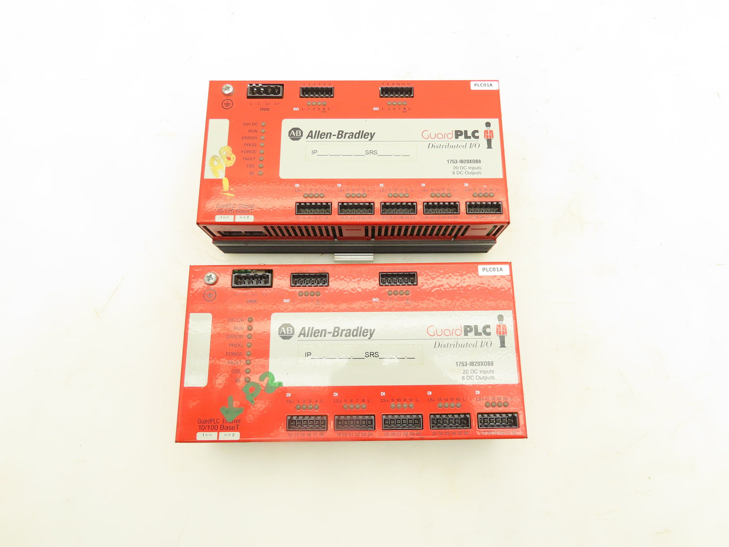 Allen Bradley 1753-IB20XOB8 Guard PLC Distributed I/O Module 20 Input Lot of 2