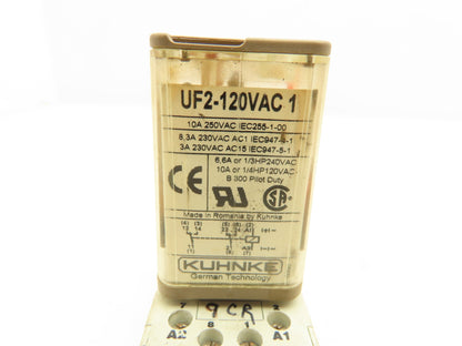 Kuhnke UF2-120VAC 1 8-Pin Relay Allen-Bradley Base 120V 10A Lot of 7