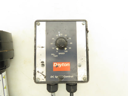 Dayton 6Z911B DC Gearmotor 90V 1/40Hp 362:1 Reducer 5 RPM w/Speed Control 4Z527E