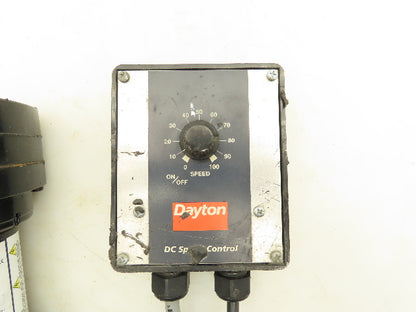 Dayton 6Z911B DC Gearmotor 90V 1/40Hp 362:1 Reducer 5 RPM w/Speed Control 4Z527E