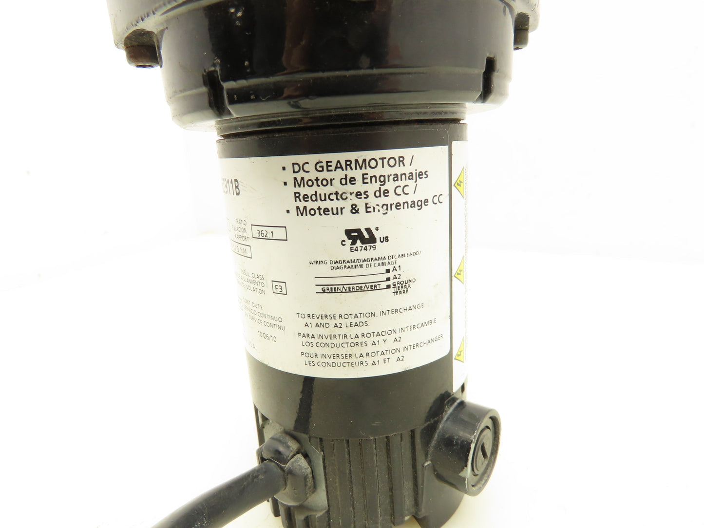 Dayton 6Z911B DC Gearmotor 90V 1/40Hp 362:1 Reducer 5 RPM w/Speed Control 4Z527E