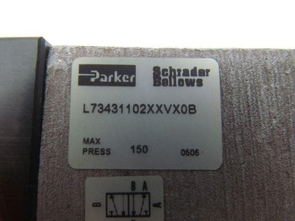 Parker Schrader Bellows L73431102XXVX0B Pneumatic Solenoid Valve 250 Series