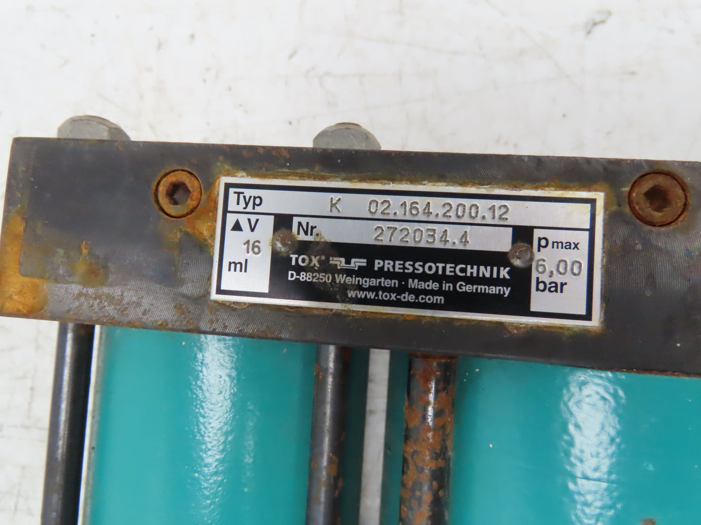 Tox Pressotechnik K02.164.200.12 Air/Oil Cylinder Powerpackage 200mm Stroke