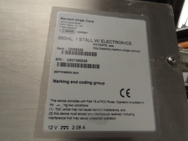 Markem 1050 Imaje Inkjet Controller Bulk Ink Delivery Print Head