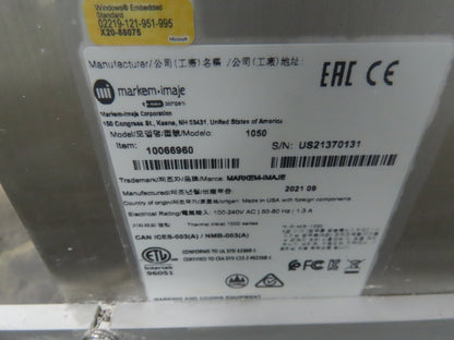 Markem 1050 Imaje Inkjet Controller Bulk Ink Delivery Print Head
