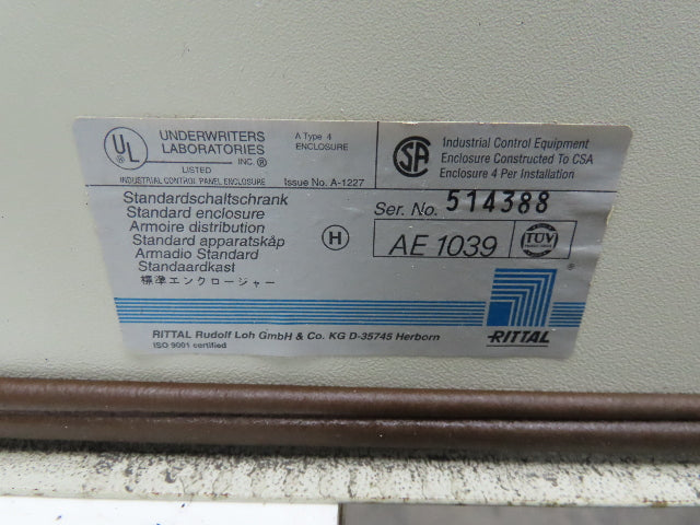 Rittal AE1039 Steel Electrical Enclosure with Backplate 600x380x210mm 24x15x8"