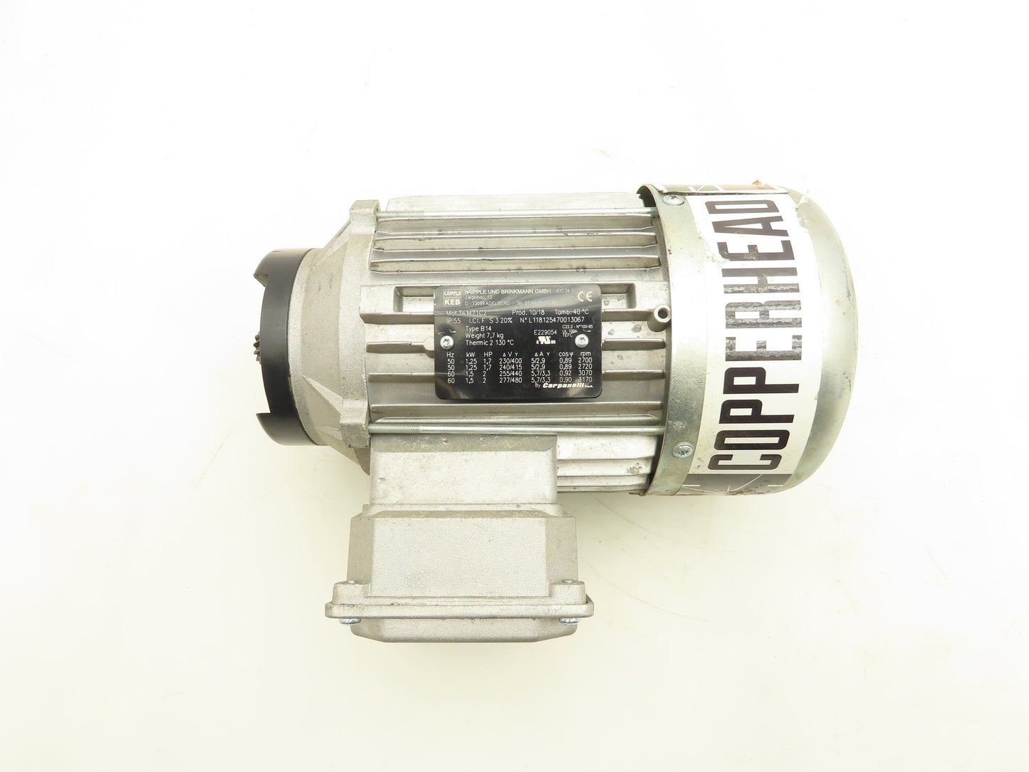 KEB M71C2 AC Motor 2Hp 240/480V 3PH for Welding Electrode Tip Dresser E2N3151/02