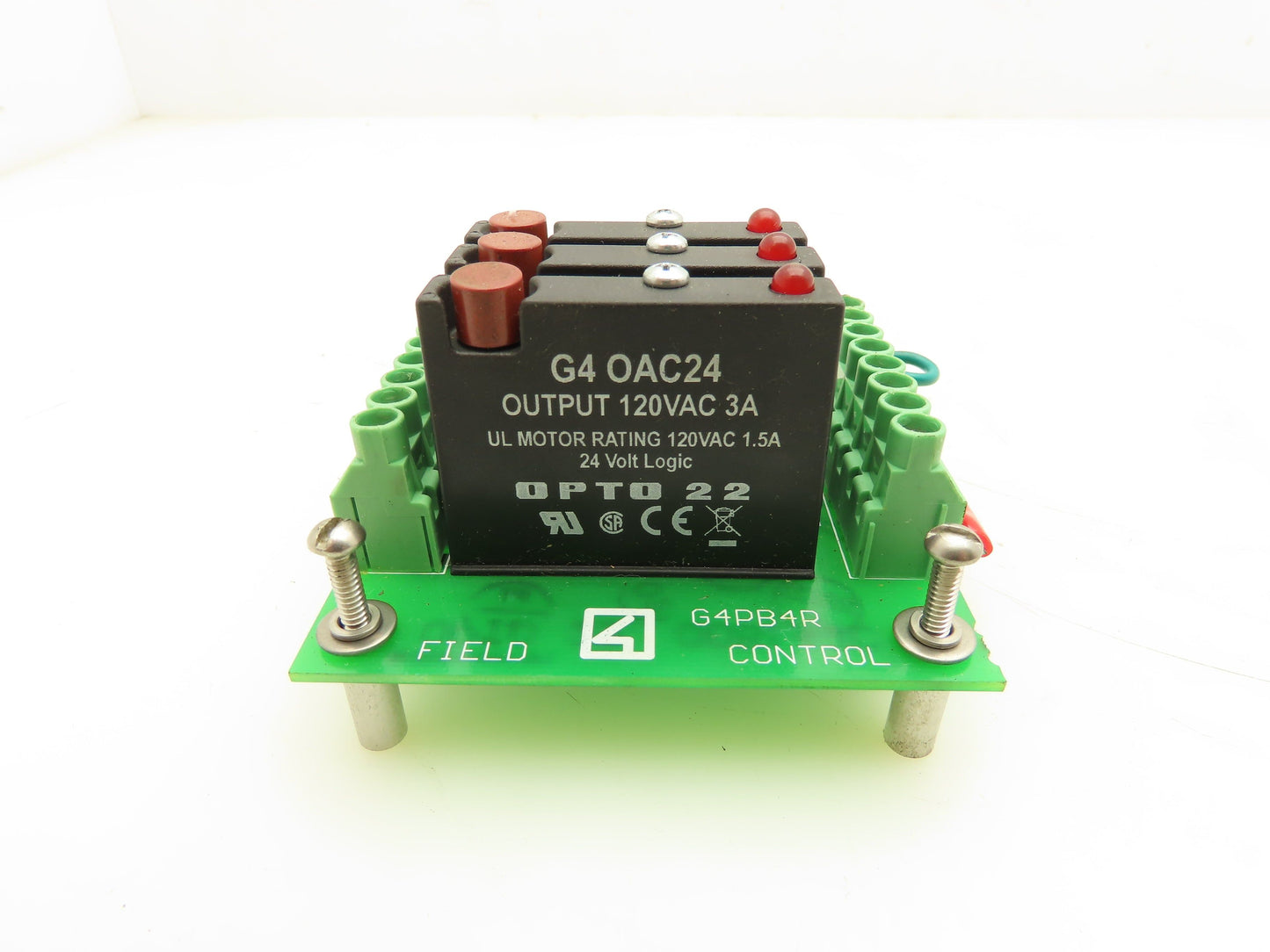 Opto G4PB4R I/O Module With 3 Attached G4 0AC24 Modules 120VAC 3A