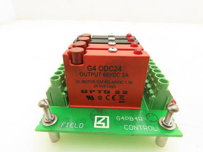 Opto G4PB4R I/O Module With 2 Attached G40AC24 And G4ODC24 Modules 60-120VAC 3A