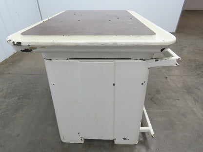 Vintage Cast Iron Steel Machine Base 24x36x 32" Top Coolant Oil Trough 5/8" Top
