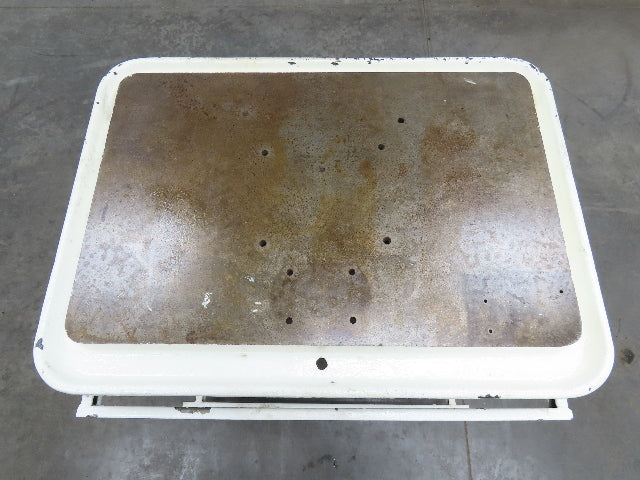Vintage Cast Iron Steel Machine Base 24x36x 32" Top Coolant Oil Trough 5/8" Top