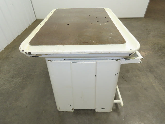 Vintage Cast Iron Steel Machine Base 24x36x 32" Top Coolant Oil Trough 5/8" Top