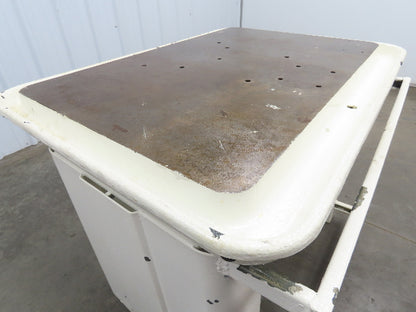 Vintage Cast Iron Steel Machine Base 24x36x 32" Top Coolant Oil Trough 5/8" Top