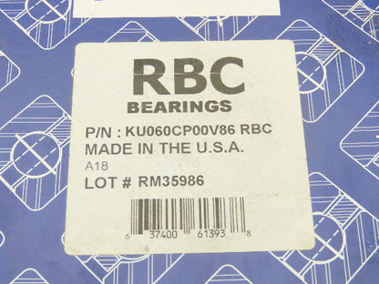 RBC KU060CP00V86 Bearing 152MM Bore 171.45MM OD 13MM Width