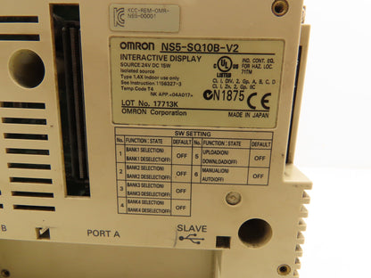 Omron NS5-SQ10B-V2 Touchscreen HMI 5.7" Interactive Display 24VDC