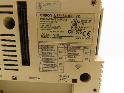 Omron NS5-SQ10B-V2 Touchscreen HMI 5.7" Interactive Display 24VDC