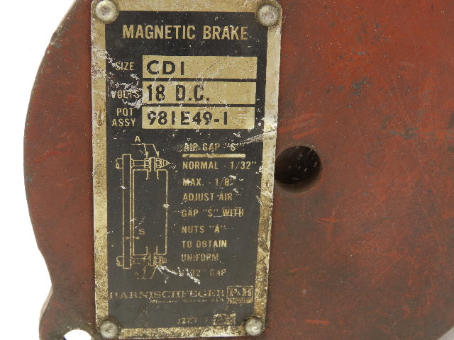 P&H Harnischfeger 981E49-1 Magnetic Crane Brake Coil 18VDC