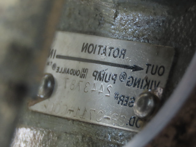 Viking GP-0711-G00 Hydraulic Gear Pump 11.2GPM 3/4Hp 230/460V 40 Gallon Tank