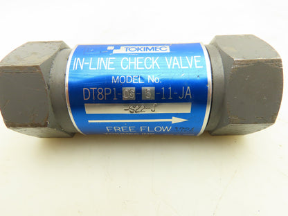 Vickers DT8P1-06-5-11-JA Tokimec In-line Check Valve 3/4" NPT