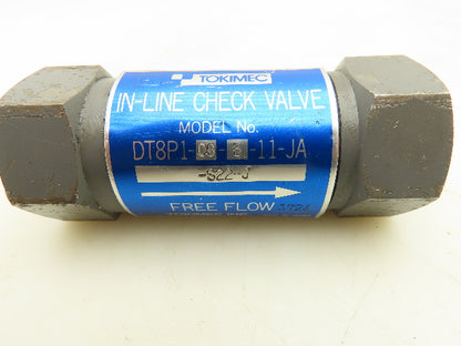 Vickers DT8P1-06-5-11-JA Tokimec In-line Check Valve 3/4" NPT