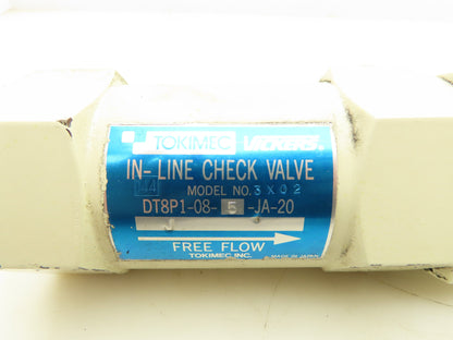 Vickers DT8P1-08-5-JA-20 Tokimec In-line Check Valve 1" NPT 200L/Min 3000PSI